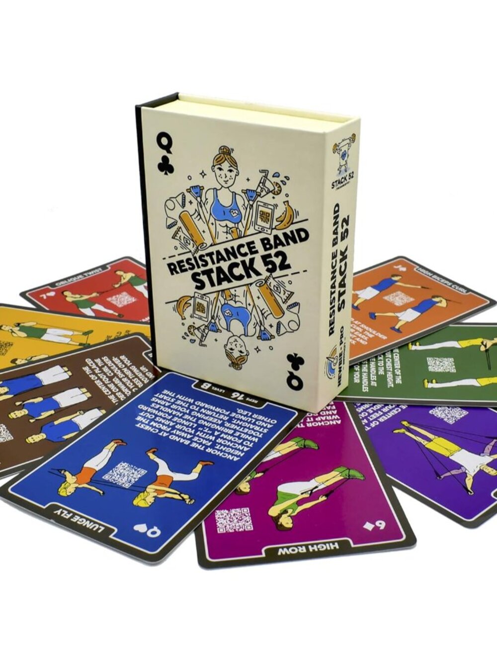 Resistance Band Exercise Cards. Exercise Band Workout Playing Card Game. Video I - Picture 1 of 7